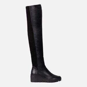 Geox over-the-knee Wiva wedge leather boots